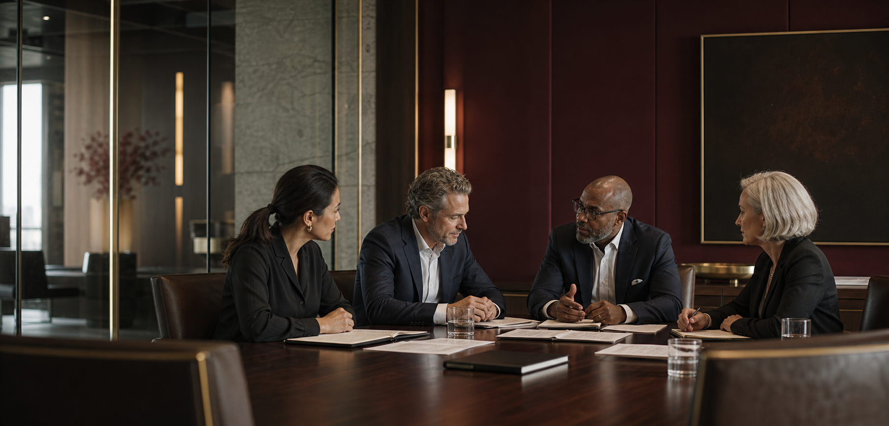 Senior leaders in a strategic working session